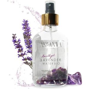 Ari Anwa Lavendelwaterspray, met amethist, rustgevende gezichtsspray + lichaamsspray in glazen flessen, kussenspray, slaapspray, jeuk, zonnebrand, aromatherapie, insectenbeten