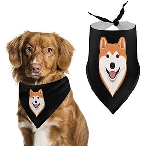 Cartoon Akita Hond Grappige Hond Bandanas Afdrukken Driehoek Sjaal Verstelbare Pet Hoofddoek Kat Slabbetjes voor Kleine Medium Grote Huisdieren