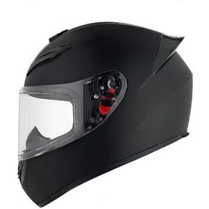 Full Face Motorhelm met Dubbele Achtervleugels DOT Gecertificeerd - Lichtgewicht en Duurzame Volwassen Motorfiets Straat Fietshelm (Gele lijnen, M)(Semi-black,X-Large)