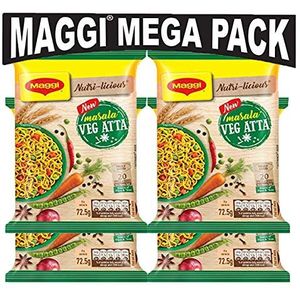 Maggi 2 minuten Noedels Masala Veg Atta, 73 gram verpakking (2.5 oz)- 12 pack - Made in India (Masala Veg Atta)
