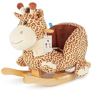 Bieco Pluche schommeldier, giraf, hobbelpaard voor baby's, schommeldier, kinderschommel, indoor wip, schommelpaard vanaf 1 jaar, schommel, babyspeelgoed vanaf 1 jaar