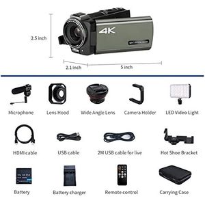 Videocamera-camcorder Videocamera 4K camcorder live stream camera 4K video AX60 12x Optische zoom vlog camcorder digitale professionele full hd Digitale camcorder voor vloggen
