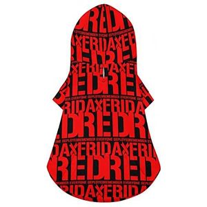 R.E.D Remember Everyone Deployed Red Friday Dog Hoodies Grappige Hond Pullover Sweatshirt Huisdier Kleding voor Kat Doggy Puppy 2XL