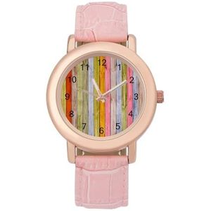 Creatieve Houten Achtergrond Horloges Voor Vrouwen Mode Sport Horloge Vrouwen Lederen Horloge