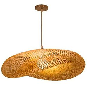 Handgemaakte Hanglamp Rotan Lampenkap Bamboe Plafondlamp Wolkvorm Hanglampen Rieten Geweven Lantaarn Kroonluchter Voor Slaapkamer Woonkamer Lounge Gang Decoratieve Verlichting,60cm