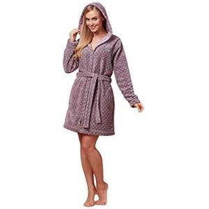 L&L - ZPPR 7119 badstof dames zachte lange mouwen badjas. Extreem licht. Ritssluiting huisjas badjas met capuchon voor dames.