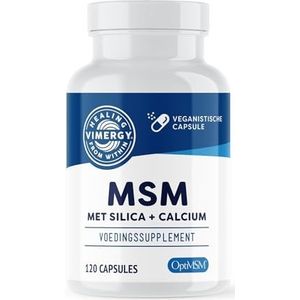 Vimergy MSM 780 mg Capsules 120 stuks – MSM-Capsule met Calcium en Silica - Veganistische Capsule Zonder Geleermiddelen – Gmo-vrij, Koosjer, Zonder Gluten en Gelatine