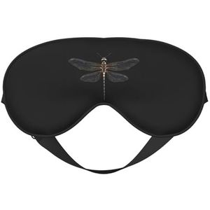 Libelle Zwarte Print Functionaliteit Oogmasker Slaap Lichtgewicht Reizen Yoga Camping Buiten Ontspanning