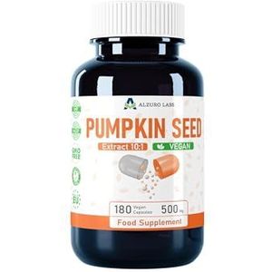 Pompoenpitten 5,000 mg equivalent (500 mg van 10:1 extract), 180 veganistische capsules, laboratoriumgetest, hoge dosis