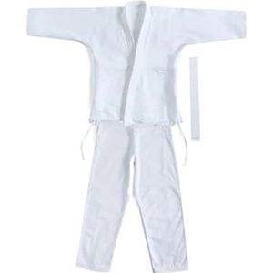 UBOHUZ Judo Kostuums, Karatekleding, Judo Kleding voor Volwassenen, Wedstrijdtraining, Katoenen stof, ademend, Taekwondo Aekwondo Karate Pak voor Mannen Vrouwen (Wit, 190)