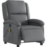 vidaXL Massagestoel verstelbaar elektrisch kunstleer grijs, massagestoel, senioren stoel, relaxfauteuil, fauteuil, seniorenstoel, relaxstoel