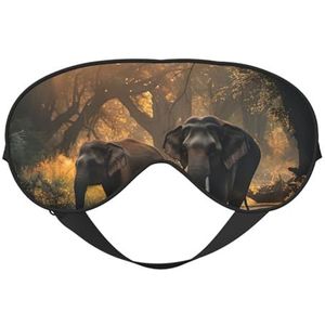 Natuur Olifanten Print Stijlvol Oogmasker Lichtgewicht Reizen Yoga Nap Meditatie Camping Werk Ontspanning