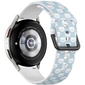 Sportieve zachte band compatibel met Samsung Galaxy Watch 6 / Classic, Galaxy Watch 5 / PRO, Galaxy Watch 4 Classic (Polar Bear) siliconen armband accessoire
