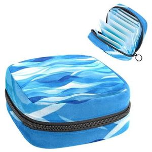 Ocean River Water Onderwater Maandverband Opbergtas, Grote Menstruatie Cup Pouch met Rits, Menstruatie Pads Bag Store Panty Liners Tampons voor Meisjes Vrouwen
