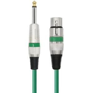 Microfoonkabelaansluiting 6,35 mm 1/4 mannelijk naar vrouwelijk microfoonaudiokabel Gitaar Instrument Audio Connector (Color : Green, Size : 10m)