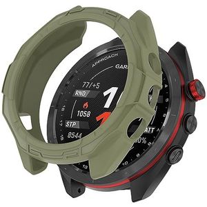 ZZjingli for Garmin Approach S70 47mm Armor Hollow horloge beschermhoes (oranje) (groen) (zwart) enz. (Size : Green)