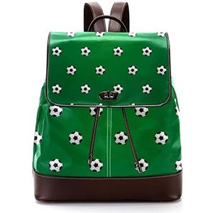 Voetbal voetbal ballen patroon groene gepersonaliseerde schooltassen boekentassen voor tiener, Meerkleurig, 27x12.3x32cm, Rugzak Rugzakken
