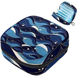 MUOOUM Opbergtas voor maandverband, zeegolven patroon menstruatiecup zakje, draagbaar maandverband opbergzakken vrouwelijke menstruatie eerste menstruatie tas voor tienermeisjes vrouwen dames