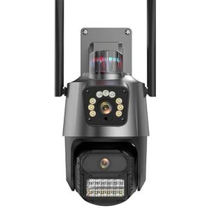 Bewakingscamera, 9MP 4K HD IP Camera Drie Lens Dual Screen PTZ Camera Auto Tracking Beveiliging CCTV Camera 4MP P2P Video Surveillance(4MP No Card)