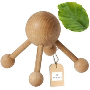 Hofmeister® Houten massageapparaat, natuurlijke ontspanning en welzijn, effectieve rug- en nekmassage voor thuis