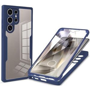 Telefoonbescherming Clear Case Compatibel met Samsung Galaxy S24 Ultra Case, Full Body Case Transparant Telefoonhoesje, Ingebouwde Screen Protector 360° Full Body Beschermend Stofdicht Schokbestendig