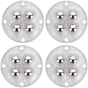 4 stuks zwenkwielen universeel wiel 360 ° rotatie roestvrij staal sterke zelfklevende zwenkwielen for meubels opbergdoos Voor meubels(Transparent)