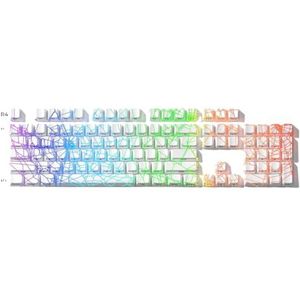 QPSJXN OEM-profiel IMD-Tech sleutelkapset 118 met topografisch patroon Shine-Through-design (White Spider Web)