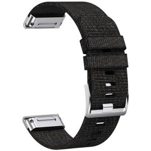 22 26 MM Quick Fit Nylon Horlogeband Geschikt for Garmin Fenix ​​7/7Pro/7X/6X/6 Pro/5X/5 Plus6/Epix/Instinct Vervangbare Armband (Color : Black2, Size : 26mm)