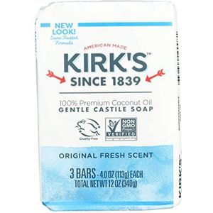 Kirk 's Natural Castilië Zeep, origineel, 110 ml, elk 3 ct