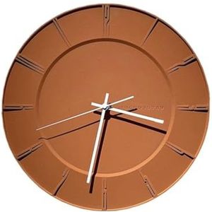 Wandklok Stille Wandklok Scandinavische Moderne Minimalistische Woonkamerstudie Geen Ponslicht Luxe Decoratieve Cementklok Wandklok Digitaal(Orange)