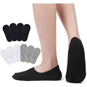 Falechay 10 Paar Sneakersokken Dames Onzichtbaar Heren Sokken Zwart Wit Grijs 39-42