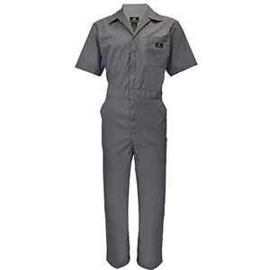 Natural Uniforms Heren overall met korte mouwen en ritssluiting, vlek- en kreukbestendig, Grijs, 2X-Large-Tall