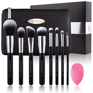 Set van make-upkwasten van Oscar Charles: 8 professionele make-upkwasten, beauty blender en make-uphandtasje in een mooie geschenkdoos