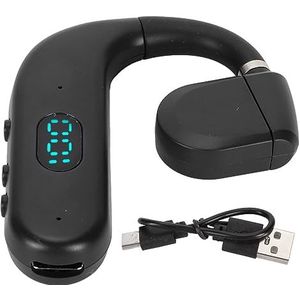 BT 5.3 HD-oproepen met Ruisonderdrukking, headset met Lange Batterijduur, Oortelefoon met één Oor voor Zakelijk Sportspel, Draadloze Oortelefoon met Supergeluidskwaliteit (Zwart)