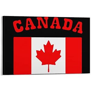 Canada esdoorn vlag creatieve poster canvas muurkunst opknoping foto grappige decoraties cadeau voor vaderdag Moederdag Kerstmis