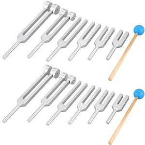 Bdfhjln 12-delige serie/set van aluminium, 128 Hz - 4096 Hz, genezing van geluidstrillingen