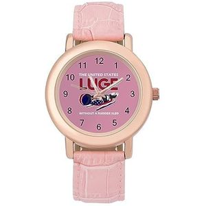 USA Rodelen Ice Sport Horloges Voor Vrouwen Mode Sport Horloge Vrouwen Lederen Horloge