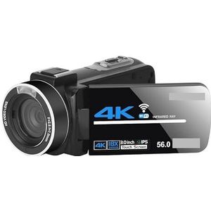 Videocamera Vlogcamera Recorder Volledige 4k-camcorder Professionele videocamera Live streaming Nachtzicht 58MP Fotografie Digitale camera's Vlog-opname(16G SD Card,Standard)
