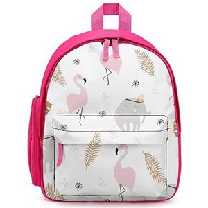 Lichtgewicht Schooltassen voor Meisje Jongen Kleine Simpel Schoolrugzak Casual Dagrugzak Schattig voor Kinderen Olifant Flamingo