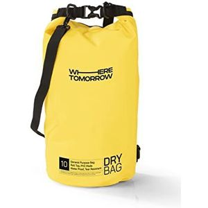 #DoYourOutdoor Dry Bag Waterdichte rugzak, waterdichte tas en draagzak, 2 l, 5 l, 10 l, 20 l, 30 l, Drybag in 2 stijlen en vele kleuren, ideaal voor boot, kajak, vissen en kamperen, geel, 10L,