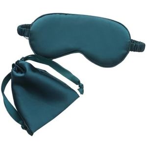 UYFRD Zijden slaapmasker met draagtas, tas voor reizen, slaap, oogschaduw voor vrouwen, man, dutje, comfortabele ooglapje, helpt bij het rusten (bosgroen)