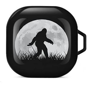 Grappig Bigfoot Sasquatch Full Moon Oordopjes Hoesje Compatibel met Samsung Hard Shell Beschermhoes Zwart-Stijl