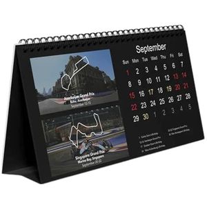 Agenda 2024, tafelkalender, formule-1-kalender voor F1-fans, formule 1, raceplan, tafelkalender, maand om te bekijken, januari 2024 - december 2024, 12-maanden tafelkalender, woondecoratie