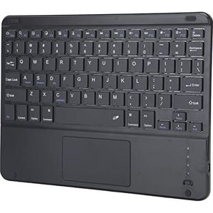 Draadloos BT3.0-Toetsenbord, Draagbaar Compact Toetsenbord Ultradun met Touchpad, Zendbereik van 10 M voor Windows/voor IOS/voor Android (zwart)