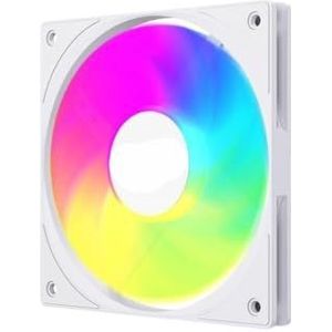 QPSJXN 120 mm RGB computerventilator stille koeling FDB -lagers voor chassis en CPU (Wit 1 stuk)