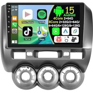 Draadloze Autoradio Android 15 voor Honda Fit JAZZ 2002-2007 met draadloze carplay en Android Auto Bluetooth USB Wifi 4G GPS Navigatie(S-2(2G+32G))