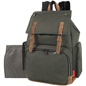 Fast Finder Hunter Groene Luiertas Rugzak met Draagbare Veranderende Pad, Wandelwagen Riemen, Fopspeen Pouch, Laptop Compartiment, Bos, Extra-Large, Reizen