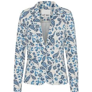 ICHI IHKATE Damesblazer, jasblazer met reverskraag, regular fit, Baleine Blue Aop (202922), L