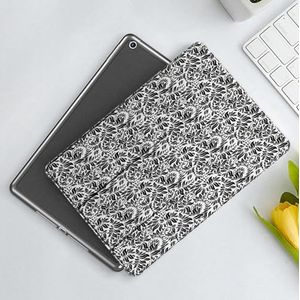 CONERY Case compatibel iPad 10.2"" (9e/8e/7e generatie) Bloemen, Moderne Bloem Kruiden Planten Bos Bloeien Takken Bladeren Natuur Illustratie, Zwart Wh, Slim Smart Magnetische Cover met Auto Wake