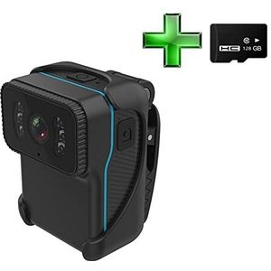 Lichaamscamera 1080P HD Draagbare body Actie Camera DV Camcorder Loop Recording Ondersteuning Tf-kaart Nachtzicht Cam MP4 Video voor beveiliging, werkgegevens(Camera Add 128GB)